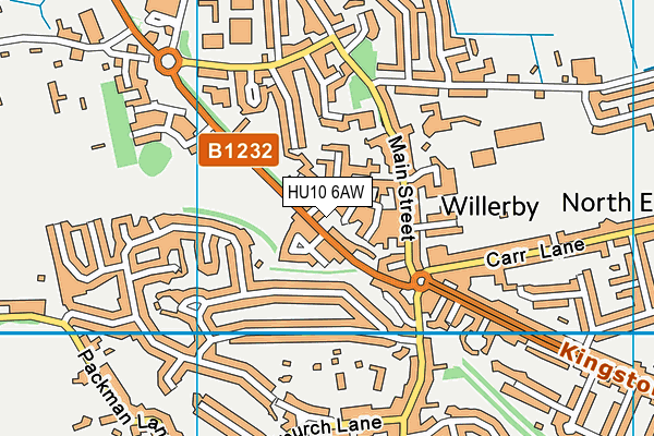 HU10 6AW map - OS VectorMap District (Ordnance Survey)