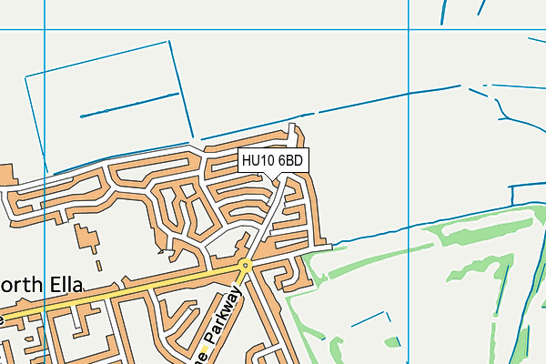 HU10 6BD map - OS VectorMap District (Ordnance Survey)