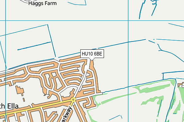 HU10 6BE map - OS VectorMap District (Ordnance Survey)