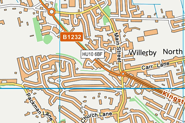 HU10 6BF map - OS VectorMap District (Ordnance Survey)