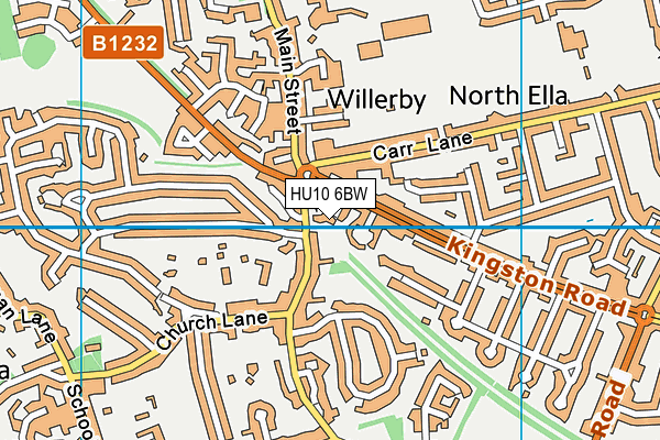HU10 6BW map - OS VectorMap District (Ordnance Survey)