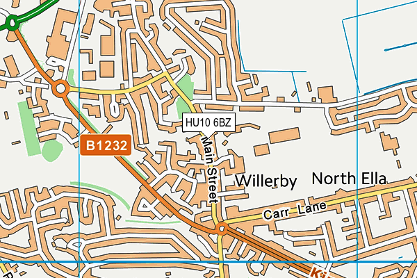 HU10 6BZ map - OS VectorMap District (Ordnance Survey)