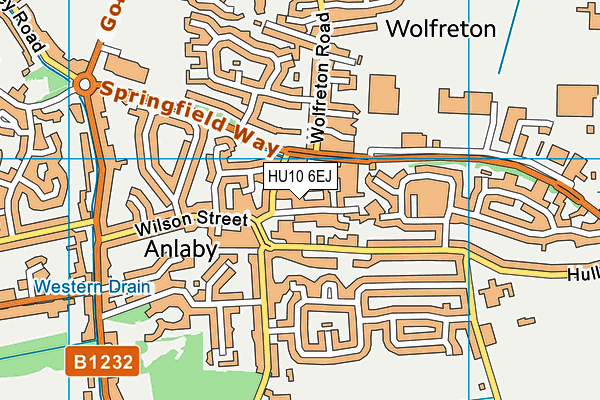HU10 6EJ map - OS VectorMap District (Ordnance Survey)