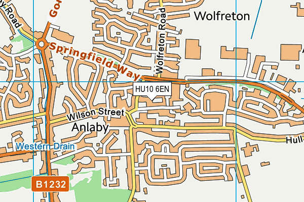HU10 6EN map - OS VectorMap District (Ordnance Survey)