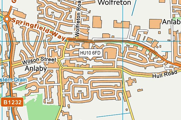 HU10 6FD map - OS VectorMap District (Ordnance Survey)