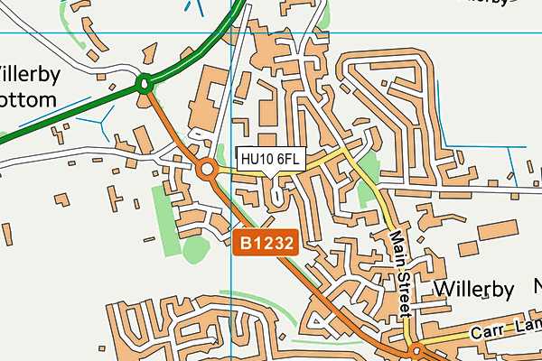 HU10 6FL map - OS VectorMap District (Ordnance Survey)