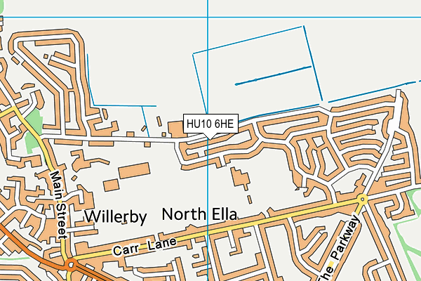 HU10 6HE map - OS VectorMap District (Ordnance Survey)