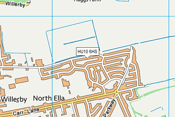 HU10 6HS map - OS VectorMap District (Ordnance Survey)