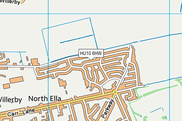 HU10 6HW map - OS VectorMap District (Ordnance Survey)