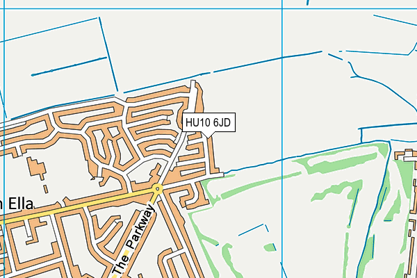 HU10 6JD map - OS VectorMap District (Ordnance Survey)
