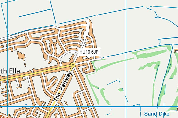 HU10 6JF map - OS VectorMap District (Ordnance Survey)