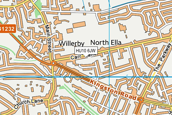 HU10 6JW map - OS VectorMap District (Ordnance Survey)
