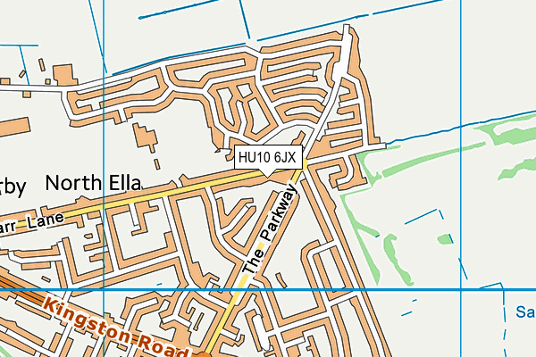 HU10 6JX map - OS VectorMap District (Ordnance Survey)