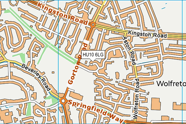 HU10 6LG map - OS VectorMap District (Ordnance Survey)