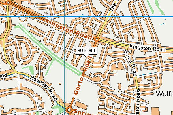 HU10 6LT map - OS VectorMap District (Ordnance Survey)