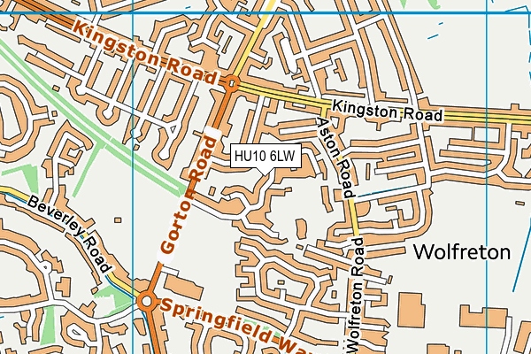 HU10 6LW map - OS VectorMap District (Ordnance Survey)
