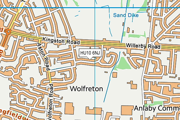 HU10 6NJ map - OS VectorMap District (Ordnance Survey)