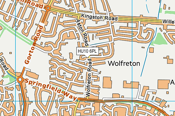 HU10 6PL map - OS VectorMap District (Ordnance Survey)