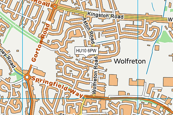HU10 6PW map - OS VectorMap District (Ordnance Survey)