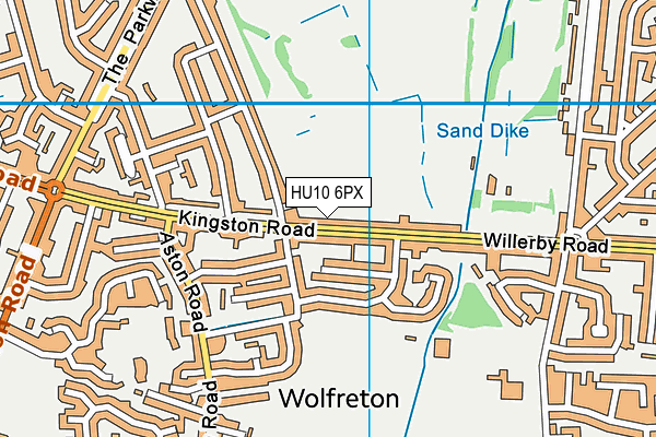HU10 6PX map - OS VectorMap District (Ordnance Survey)