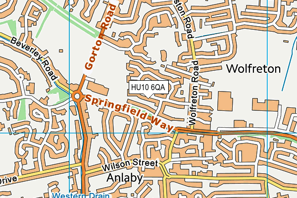 HU10 6QA map - OS VectorMap District (Ordnance Survey)