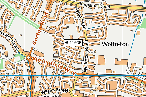 HU10 6QB map - OS VectorMap District (Ordnance Survey)