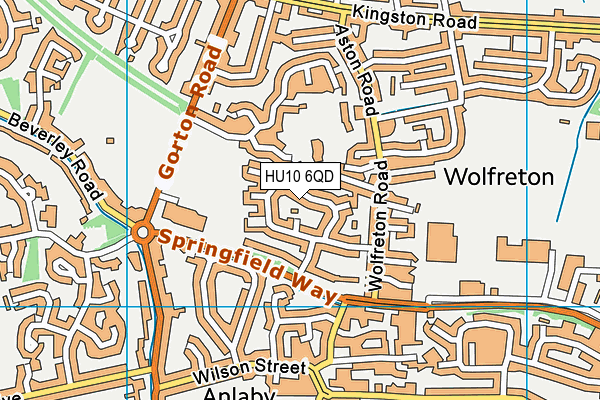 HU10 6QD map - OS VectorMap District (Ordnance Survey)