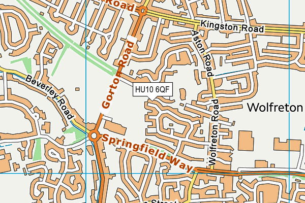 HU10 6QF map - OS VectorMap District (Ordnance Survey)