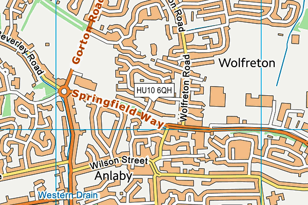 HU10 6QH map - OS VectorMap District (Ordnance Survey)