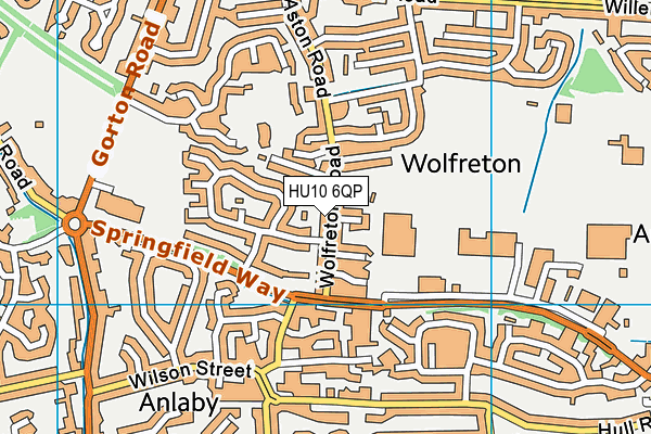 HU10 6QP map - OS VectorMap District (Ordnance Survey)
