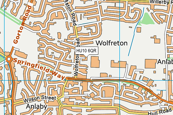 HU10 6QR map - OS VectorMap District (Ordnance Survey)