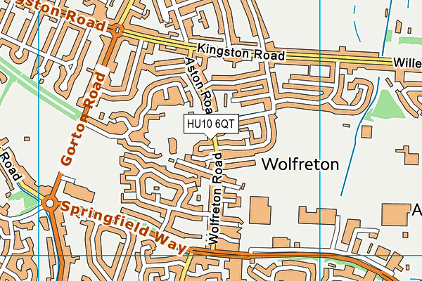 HU10 6QT map - OS VectorMap District (Ordnance Survey)