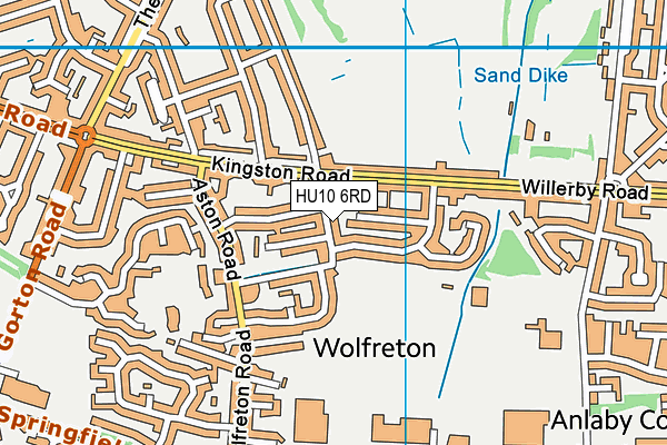 HU10 6RD map - OS VectorMap District (Ordnance Survey)