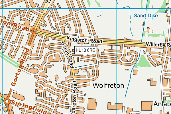 HU10 6RE map - OS VectorMap District (Ordnance Survey)