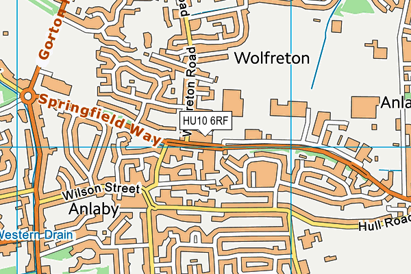 HU10 6RF map - OS VectorMap District (Ordnance Survey)