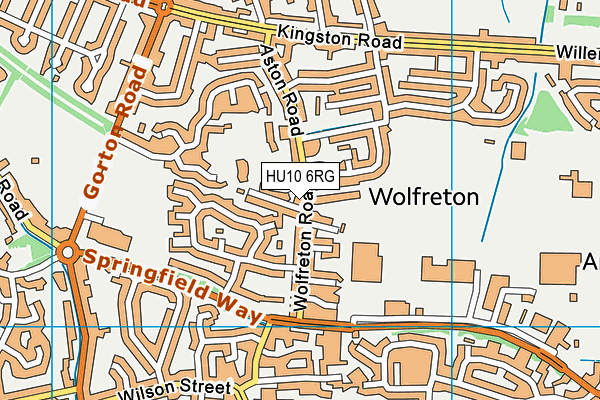 HU10 6RG map - OS VectorMap District (Ordnance Survey)