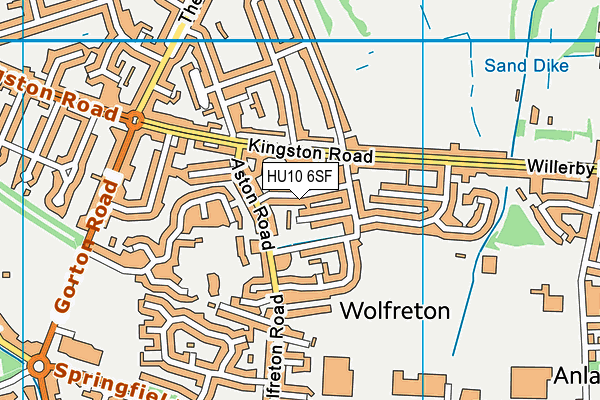 HU10 6SF map - OS VectorMap District (Ordnance Survey)