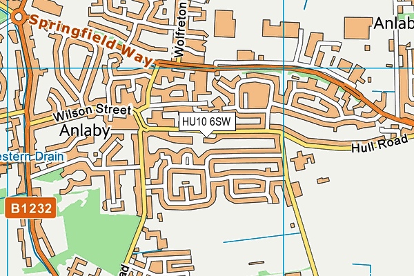 HU10 6SW map - OS VectorMap District (Ordnance Survey)