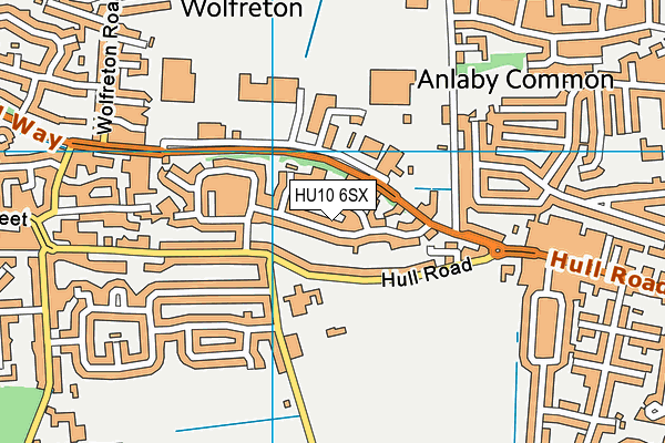 HU10 6SX map - OS VectorMap District (Ordnance Survey)