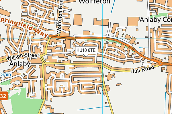 HU10 6TE map - OS VectorMap District (Ordnance Survey)
