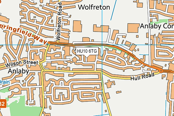 HU10 6TG map - OS VectorMap District (Ordnance Survey)