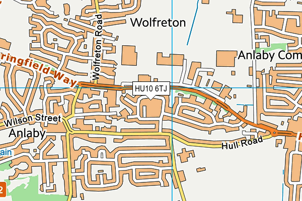 HU10 6TJ map - OS VectorMap District (Ordnance Survey)