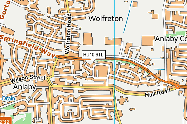 HU10 6TL map - OS VectorMap District (Ordnance Survey)