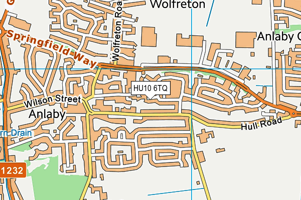 HU10 6TQ map - OS VectorMap District (Ordnance Survey)