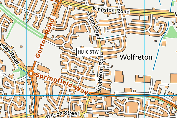Springhead Primary School map (HU10 6TW) - OS VectorMap District (Ordnance Survey)