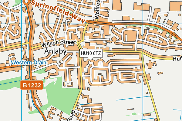 HU10 6TZ map - OS VectorMap District (Ordnance Survey)