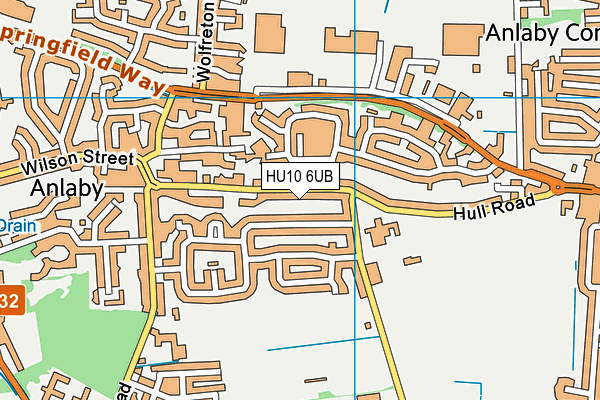 HU10 6UB map - OS VectorMap District (Ordnance Survey)