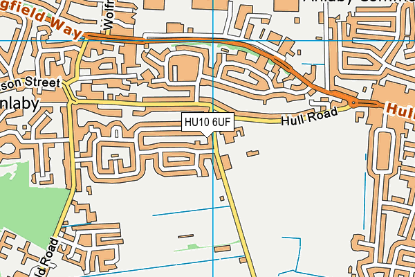 HU10 6UF map - OS VectorMap District (Ordnance Survey)