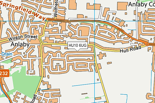 HU10 6UG map - OS VectorMap District (Ordnance Survey)