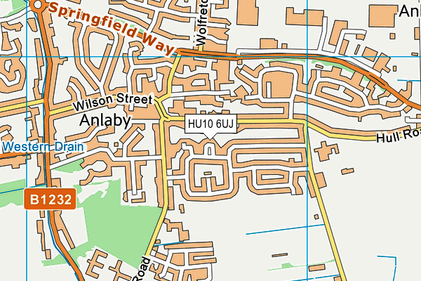 HU10 6UJ map - OS VectorMap District (Ordnance Survey)